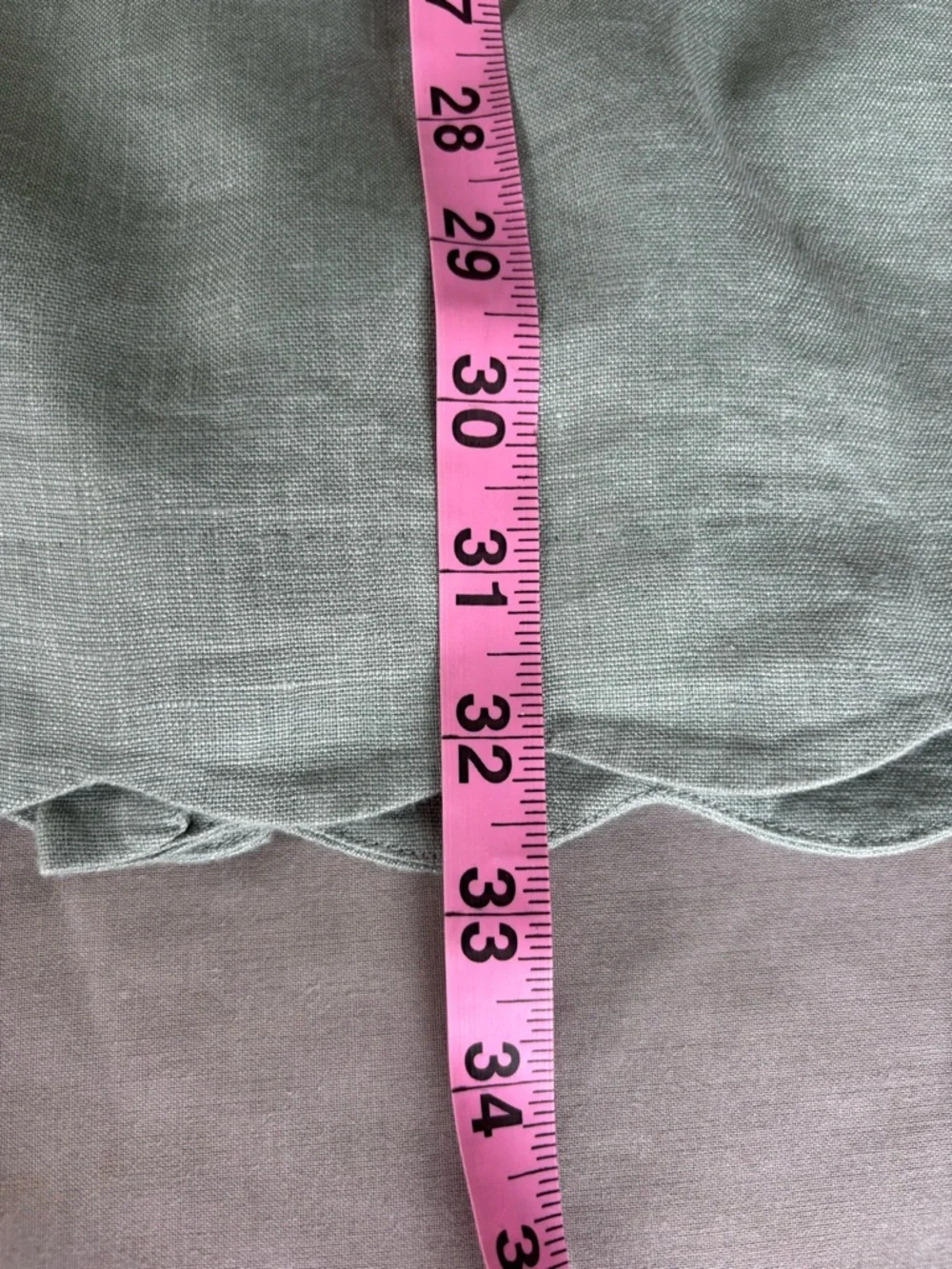 Abercrombie & Fitch Sage Green Scalloped Hem Linen Midi Skirt Coastal Small - Picture 8 of 9